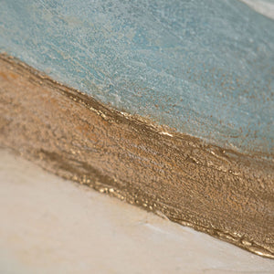 Strukturiertes Acrylbild in Beige und Blau für Praxisräume