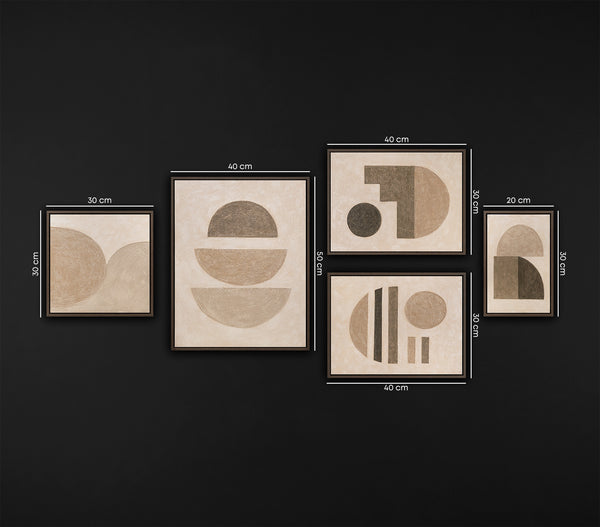 Handgemalte exklusive Wandbilder Bilderwand Set Praxis „Ausgewogenheit der Linien“