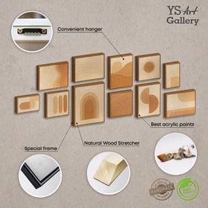 Handgemalte kunst moderne Bilder Bilderwand Set Praxis „Lied der Wüste“