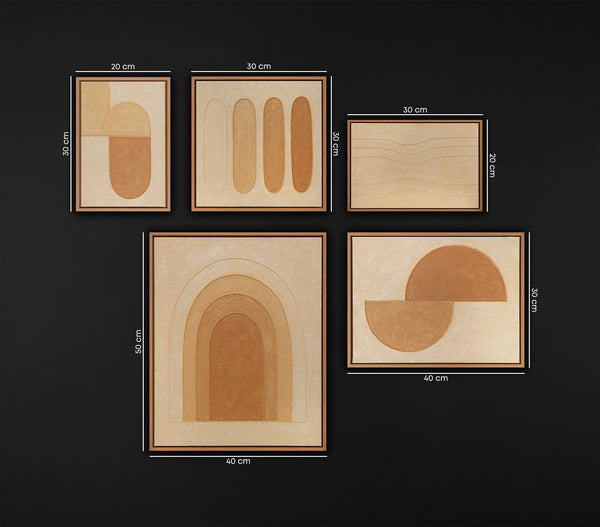 Handgemalte kunst moderne Bilder Bilderwand Set Praxis „Lied der Wüste“