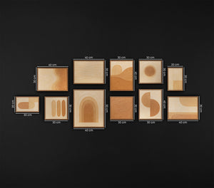 Handgemalte kunst moderne Bilder Bilderwand Set Praxis „Lied der Wüste“