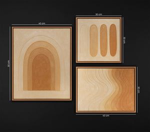Arztpraxis Bilder Set modern abstrakt sandfarben
