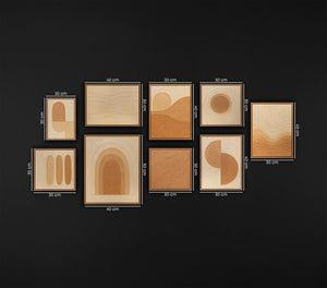 Handgemalte kunst moderne Bilder Bilderwand Set Praxis „Lied der Wüste“