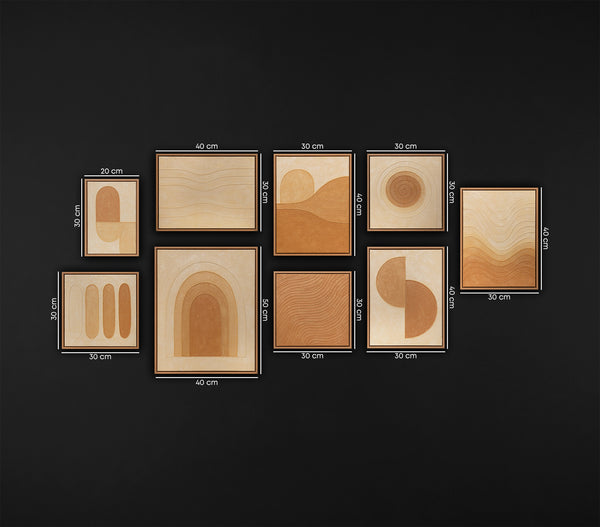 Handgemalte kunst moderne Bilder Bilderwand Set Praxis „Lied der Wüste“