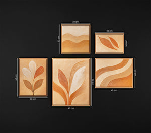 Handgemalte Bilder mit Acrylfarben Bilderwand Set „Flüstern des Laubs“