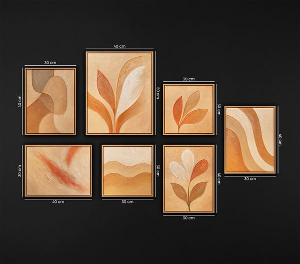 Handgemalte Bilder mit Acrylfarben Bilderwand Set „Flüstern des Laubs“