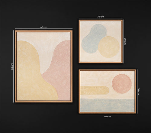 Handgemaltes Kunstbilder Wandbilder mehrteilig Set Praxis „Verschmelzung der Farbtöne“