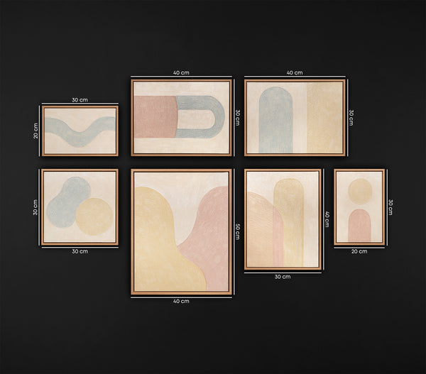 Arztpraxis Bilder Set modern geometrische Bilder malen pastell