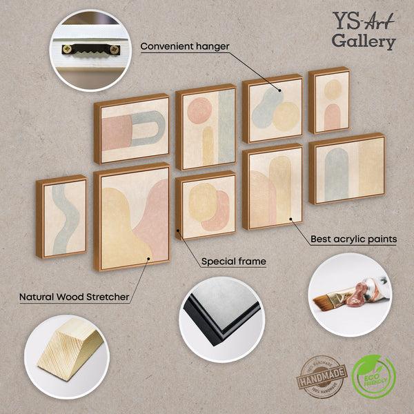 Handgemaltes Kunstbilder Wandbilder mehrteilig Set Praxis „Verschmelzung der Farbtöne“