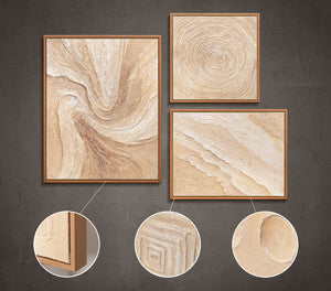 Moderne Gemälde mehrteilig für Arztpraxis Wandgestaltung Sandfarben