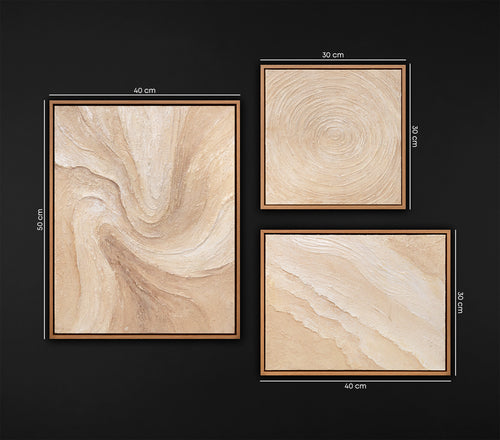 Handgemaltes Kunst moderne Bilder Acrylbilder Set Praxis „Spuren des Windes“