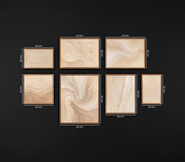 Handgemaltes Kunst moderne Bilder Acrylbilder Set Praxis „Spuren des Windes“