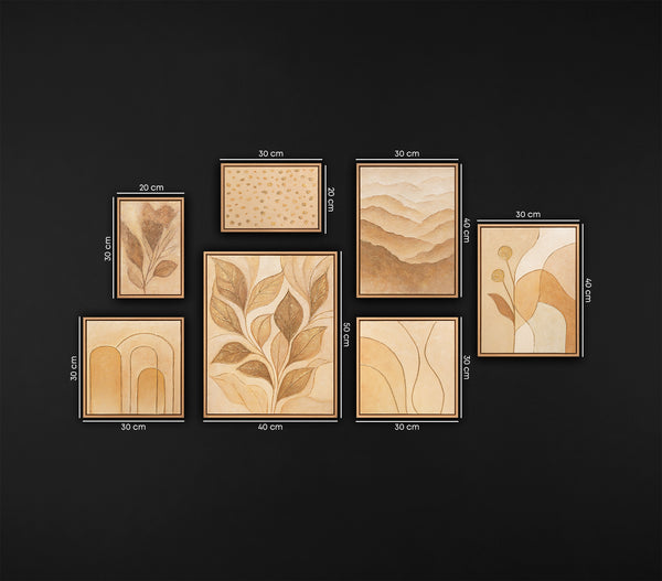 Handgemaltes Kunstbilder Leinwandbilder modern Set Praxis „Rascheln des Laubs“