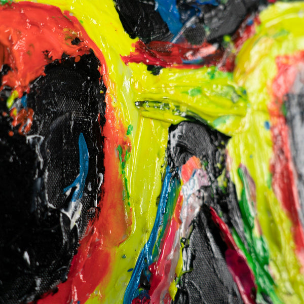 Moderne Kunst Bilder mit Rahmen "Neon-Spritzer" Handgemalte bilder auf leinwand