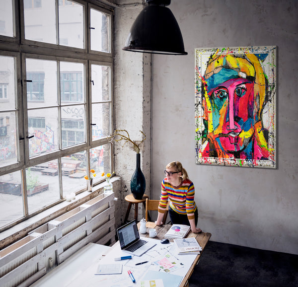 Handgemalte Bilder auf Leinwand mit Rahmen "Emotionen des Lichts"