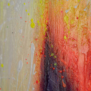 Abstrakte Gemälde Leinwand mit Rahmen Bild abstrakt bunt "Die Frau mit dem Glas"