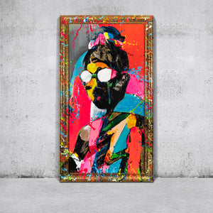 Moderne Wandbilder für Wohnzimmer - Gemälde mit Rahmen "Kontrastreiches Aussehen"