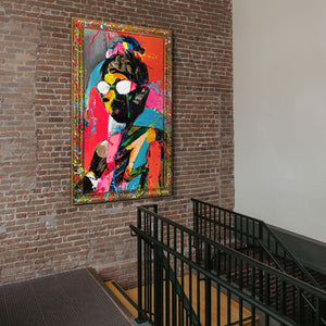 Moderne Wandbilder für Wohnzimmer - Gemälde mit Rahmen "Kontrastreiches Aussehen"