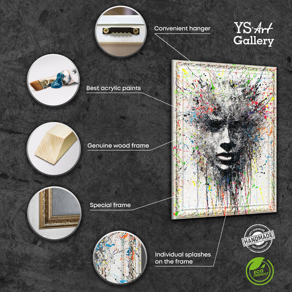 Moderne Abstrakte Gemälde mit Rahmen - Wand Kunst Dekor "Ätherisches Bild"