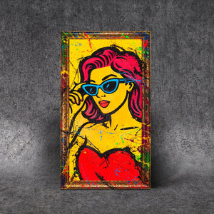 Pop Art Wandbild Frau mit Sonnenbrille
