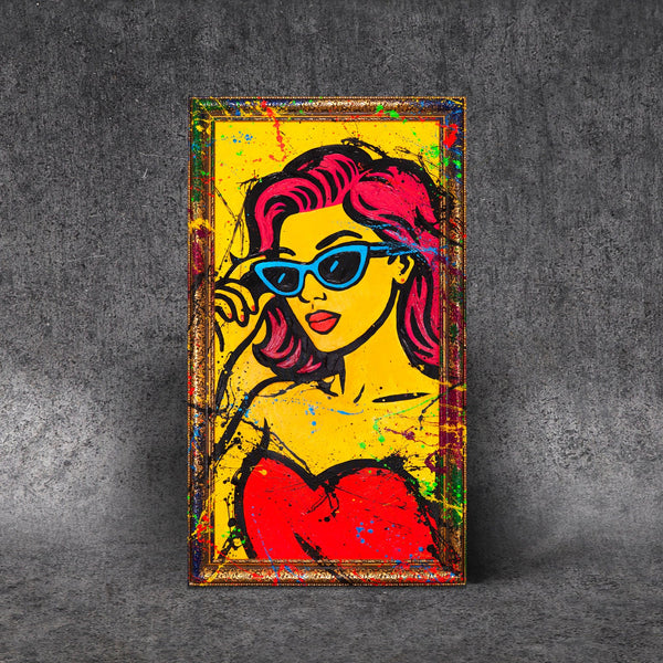 Pop Art Wandbild Frau mit Sonnenbrille
