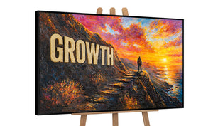 GROWTH – 3D Motivationsbild mit Reliefschrift, 120 × 80 cm