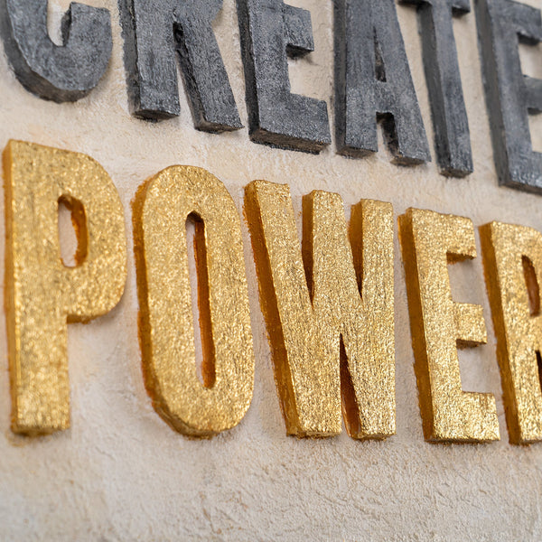 Balance Creates Power – handgemaltes Strukturbild fürs Büro mit 3D-Relief, 140 × 70 cm
