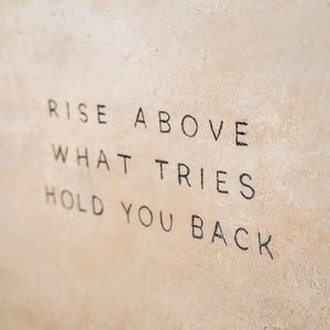 Always Rise Above – handgemaltes 3D Strukturbild fürs Büro mit echtem Relief, 140 × 70 cm