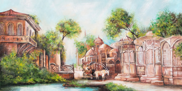 Acrylfarben bilder Wanddekoration modern "Stadtpassage"