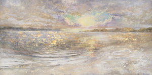 Acrylbild „Meer Dämmerung“ – Stimmungsvolle Küstenlandschaft auf Leinwand