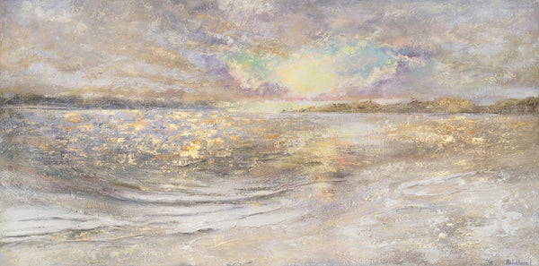 Acrylbild „Meer Dämmerung“ – Stimmungsvolle Küstenlandschaft auf Leinwand