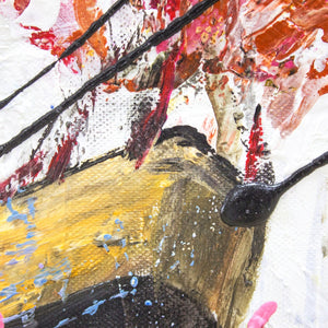 acrylbilder abstrakt Detail farbige Acrylstrukturen Heißluftballon