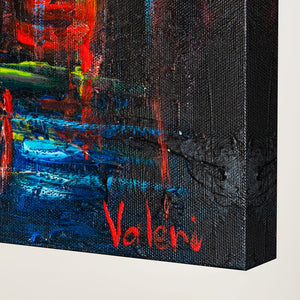 Acryl Malen Bilder "Herbstliche Allee" handgemalt Kunst Bilder Wohnzimmer