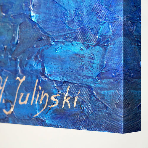 Abstrakte handgemalte acrylbilder auf leinwand "Ultramarin"