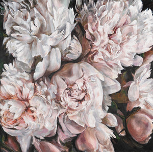 Handgemaltes Bild mit Pfingstrosen