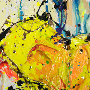 Abstrakte Herzen Acryl Strukturmalerei Detail Aufnahme