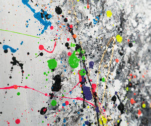 Abstraktes Gesicht Acrylmalerei Handgemalt Relief Kunst