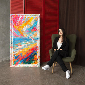 Abstraktes Leinwandbild Farbenexplosion