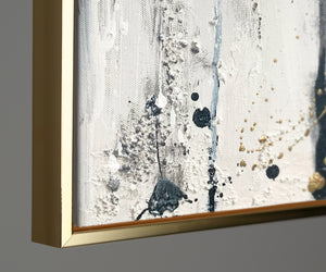 Abstraktes Leinwandbild Schwarz Gold moderne Wandkunst