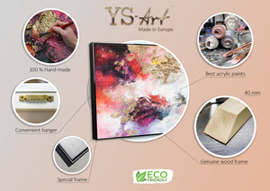 Modernes Acrylbild Struktur Rot Gold Wanddeko