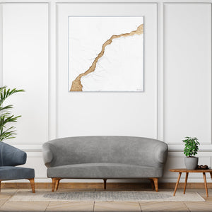 Acrylmalerei Gold Weiss im Schlafzimmer moderne Wandkunst