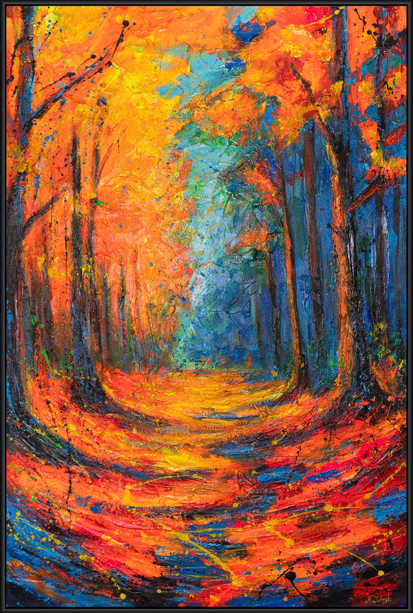 Acrylmalerei Orange Blau abstrakte Struktur Kunst Leinwand