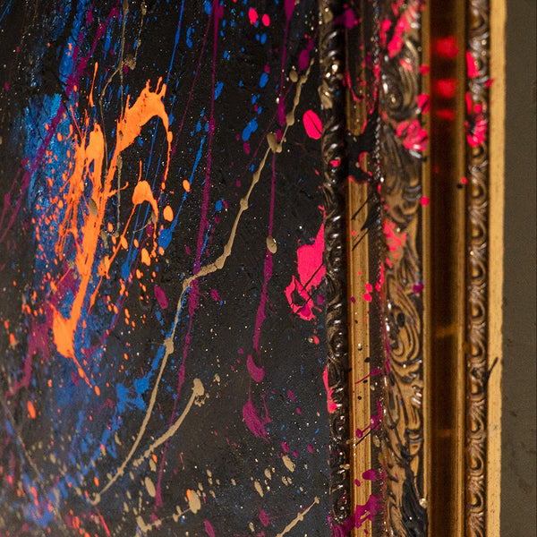 Goldrahmen mit Farbe handgemalte Wandkunst Detail