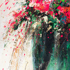 Abstrakte Kunst Figuren Acrylbild im hellen Wohnzimmer