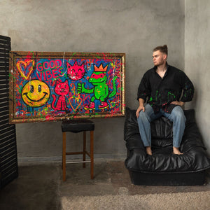 Pop Art Leinwandbild Good Vibes Motiv