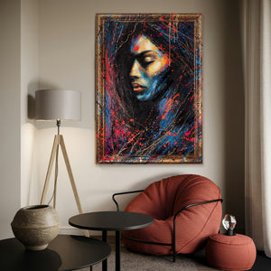 Porträt Leinwandbild handgemalte Wandkunst Wohnzimmer