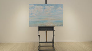 Handgemalte bilder auf leinwand landschaft "Sommerliche Abkühlung" 120x80cm