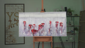 Landschaft malen acryl handgemalt "Stiller Hafen"