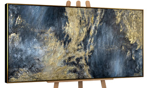 Acryl Gemälde auf Leinwand „Spiegelungen II“ – Große Struktur Wandkunst