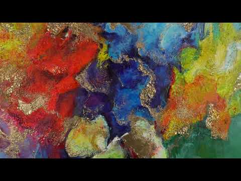 Abstrakte Bilder "Lebhafter Blumenstrauß" mit Rahmen wohnzimmer bilder